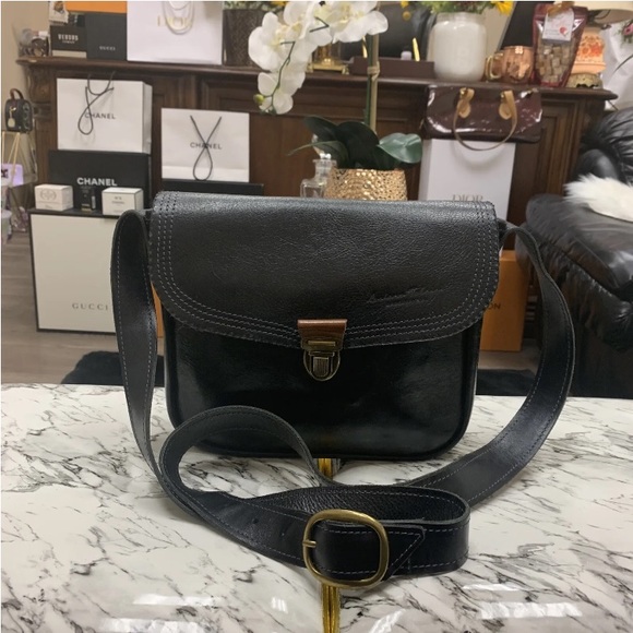 LORIANO TOLIANI Black Hand Crafted Leather Messenger Bag - Picture 15 of 16